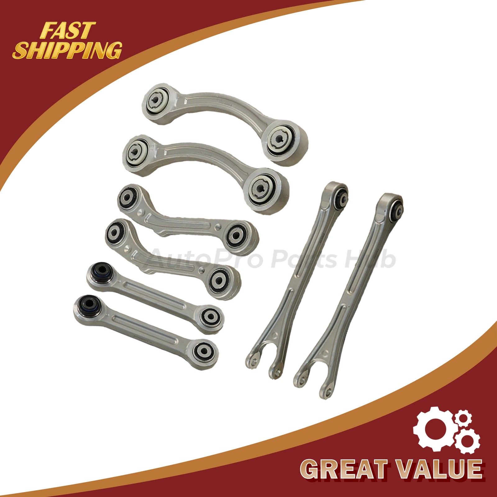 NEW 8PCS Fit Maserati Ghibli Quattroporte 14-16 Rear Suspension Control Arm Set