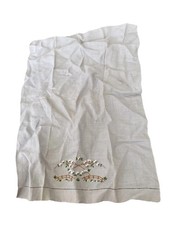 Vintage 1960s Embroidered Floral Grey Handkerchief 18  x 12  