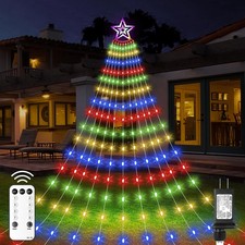 Christmas Decorations Star Lights Outdoor 23ft 11 Strand 818 Led Waterfall Tree