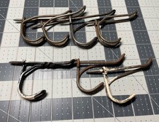 7 Vintage Metal Twisted Wire & Wire Screw in Coat Hat Hooks Wall Mount Hooks