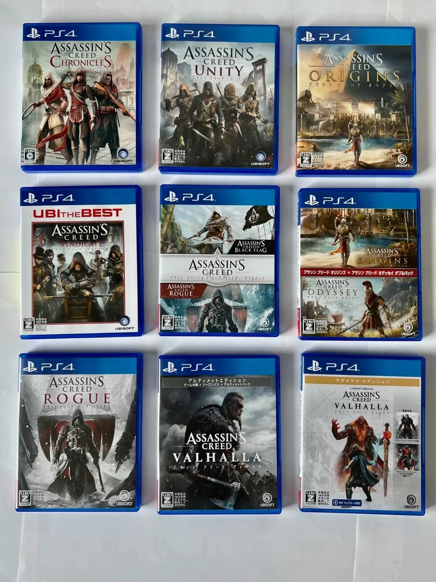 Assassin's Creed Lot Of 9 Playstation 4 PS4 w/ Manual Boxe From Japan Used