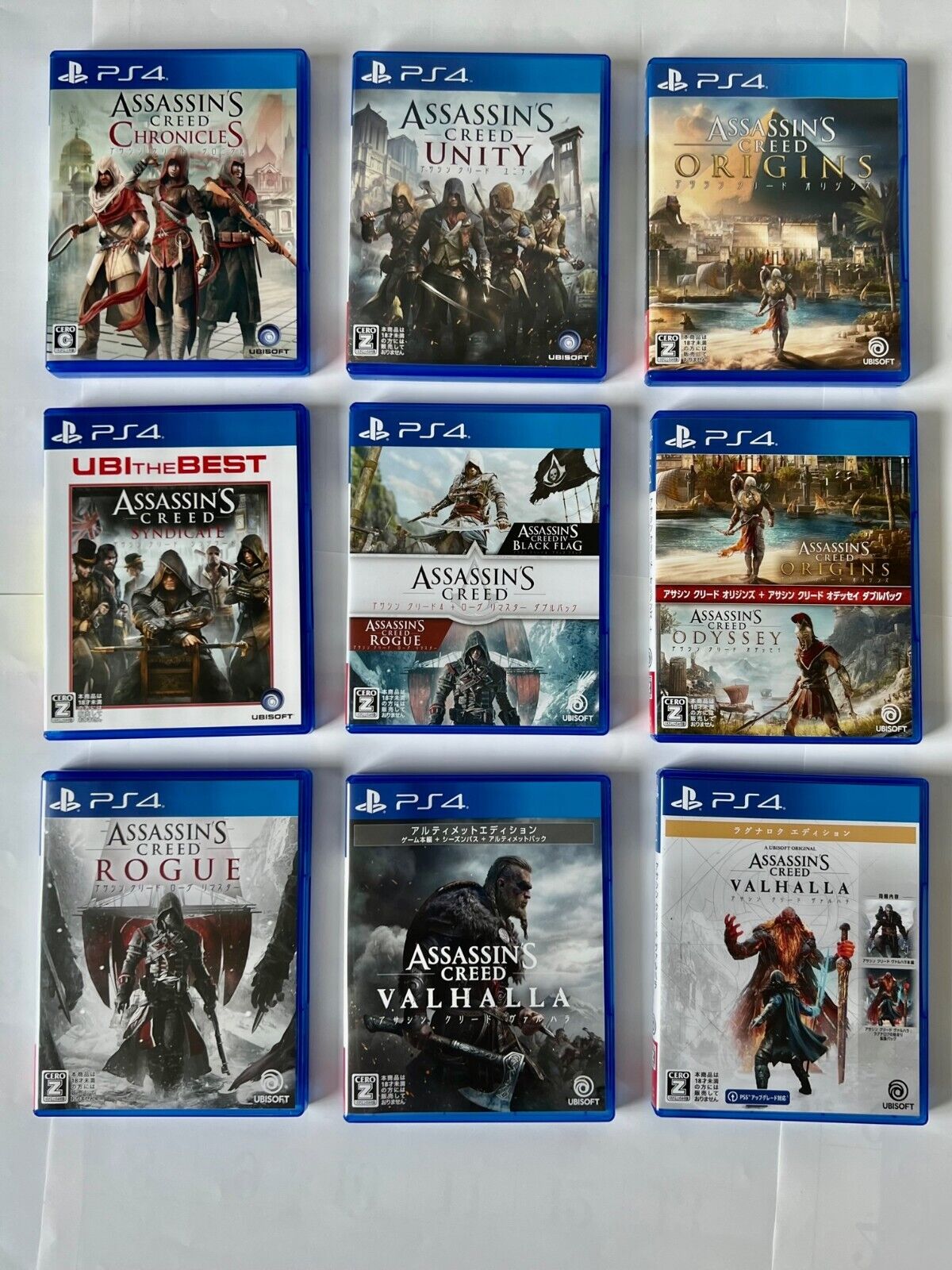 Assassin's Creed Lot Of 9 Playstation 4 PS4 w/ Manual Boxe From