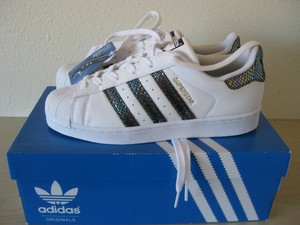 New Adidas Superstar Metallic Snake Girls Junior Size 7 or Women Size 8.5  Shoes | eBay