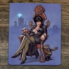 the  Mouse Pad Mistress of the Dark Queen Elvira on Throne 