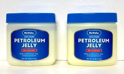 2 NuVal 100% Pure Petroleum Jelly Skin Protectant 6 Oz Helps Protect Minor Cuts.