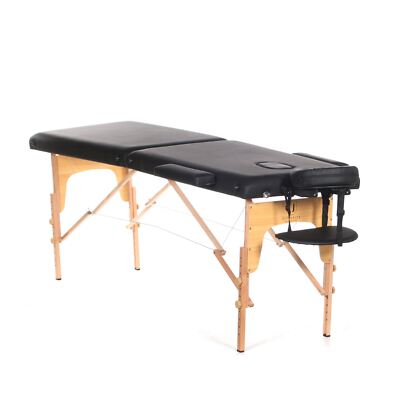 Tragbare Massage / Tattoo Tisch Bett Klappbar Schönheitssalon Couch Holz Schwarz