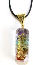 Orgone Necklace 7 Chakra Healing Crystals Pendant, Natural Stones Necklace