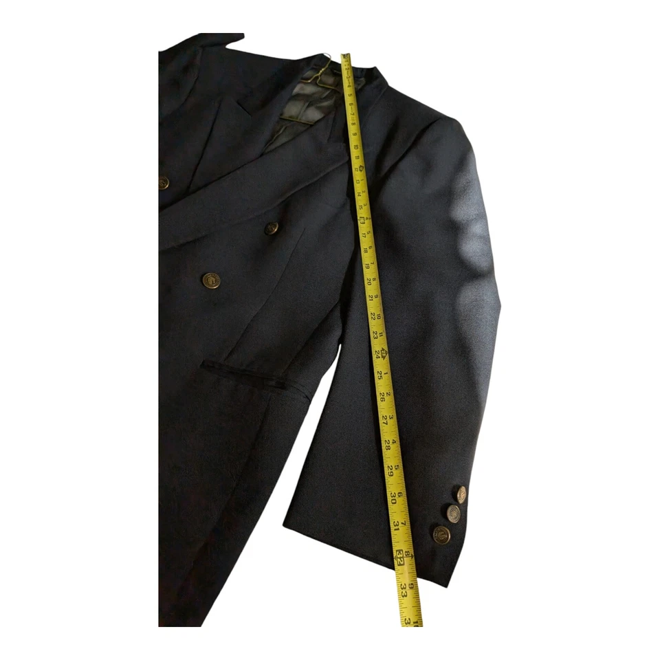 Vtg Pierre Cardin Double Breasted Dark Navy Blue Sport Coat Mens Size 44L EUC - Image 4 of 4