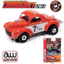 NEW Auto World Thunderjet 1941 Willys Coupe Gasser Red with Race Graphics HO