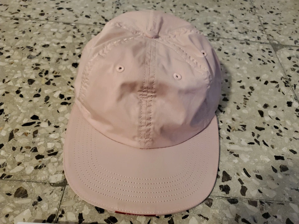 Supreme Nylon Visera Etiqueta 6 Paneles Rosa Gorra FW17 Semana 5 NUEVO sin etiquetas Foto 2 de 4