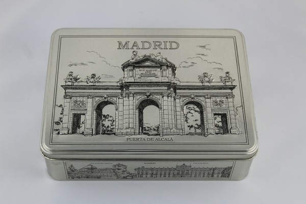 Caja de Hojalata Vintage BOMBONES D'ETIQUETA Puerta de Alcala Año 1994
