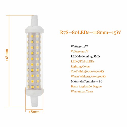 R7S J78 J118 J135 Cerámica de luz de inundación LED 10-20W Reemplaza la lámpara - Imagen 14 de 15