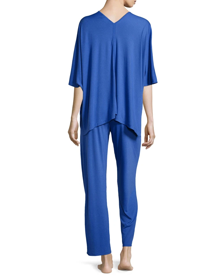 NUEVO PIJAMA TÚNICA JERSEY SHANGRI-LA AZUL MARINO NATORI $130 CONJUNTO DE 2 PIEZAS TALLA XS Foto 3 de 3