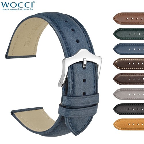 Produktbild von WOCCI Segeltuch Uhrenarmband Mit Schnellverschluss – Passend Für 18mm, 20mm, 22mm, 24mm Anstoßbreite (Grau, Navy, Grün)