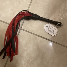 Rouge Suede Flogger W/leather Handle - Black/red