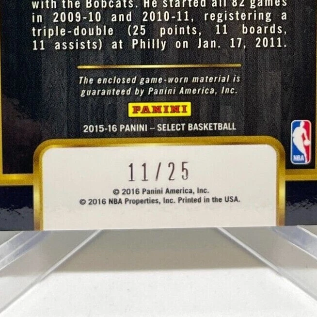 Boris Diaw 2015-16 Select Tie Dye Prizm Throwback Juego Usado 4 Colores Parche #11/25 Foto 3 de 4