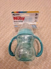 Nuby 8 Oz. 3-Stage Grow with Me Teal Bottle to Cup. NWT 3 Months , BPA Free