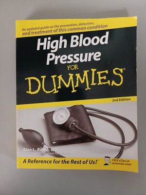 #ad High Blood Pressure For Dummies by Alan L. Rubin 2nd Edition $8.50