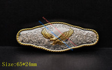 6X 65 24mm Silver Gold Eagle Conchos for Leathercraft Western Horse Saddle Belt