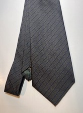 XMI Platinum Textured Silk Tie Made In USA Grey And Blue Diagonal Stripes