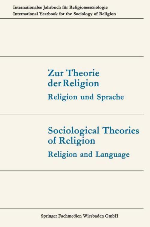 Thumbnail - Zur Theorie Der Religion / Sociological Theories Of Religion Günter