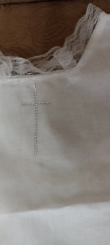 Camicina Da Battesimo Vestina Da Battesimo Personalizzabile - Immagine 2 di 4