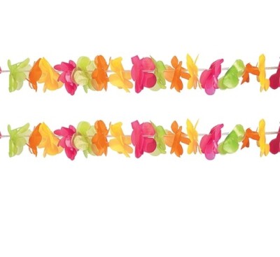 Bandierine Hawaiane Lei Fiore - 18 Metri Di Ghirlanda Multicolore Per Decorazioni Festa Estiva, Spiaggia, Luau