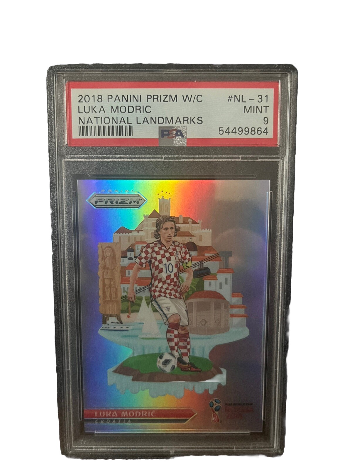MINT PSA 9 2018 PRIZM WORLD CUP LUKA MODRIC NATIONAL LANDMARKS CASE HIT EBAY 1/1