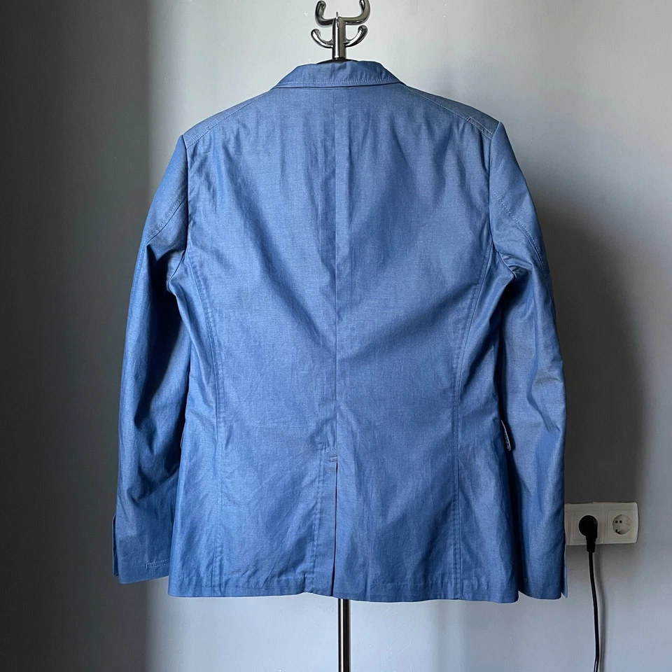 Blazer masculino G-Star linha correta cru azul algodão sem forro – Tamanho G (estimado) - Imagem 3 de 4