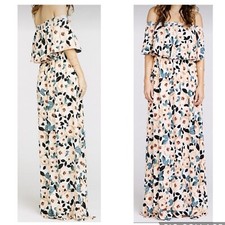Show Me Your Mumu Hacienda Maxi Dress Steel Magnolia Floral Print XS