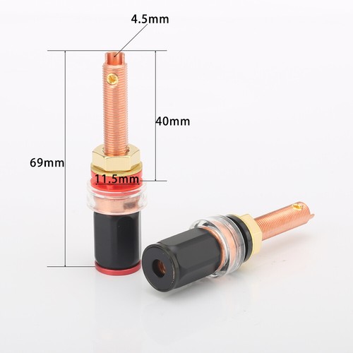 4pcs Red Copper plated Hi-End Amplifier Speaker Terminal Binding Post - Picture 6 of 7