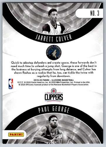 JARRETT CULVER & PAUL GEORGE 2019-20 Illusions Rookie Reflections #3 - Picture 2 of 2