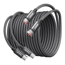 240W USB C to USB C Cable 10ft, 2-Pack, Super Fast Charging Type C Charger Cord