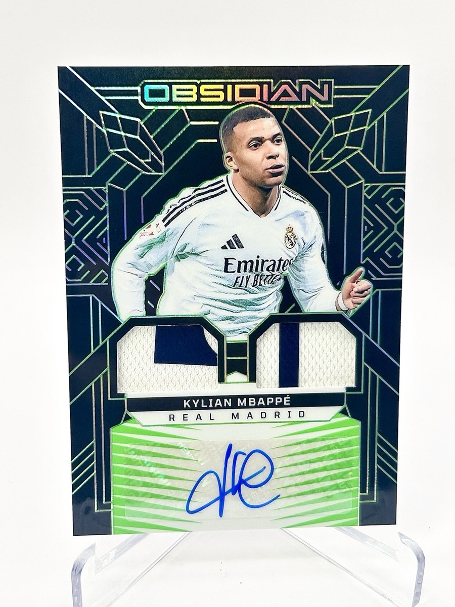 1/2 Kylian Mbappe - 2024-25 Panini Obsidian Dual Jersey Ink