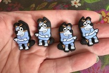 4 Pce Cartoon BLUE DOG BLUEY Silicone Focal Beads DIY Jewelry Pens NEW