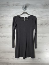 Express Dress Womens XS Charcoal Gray Long Sleeve Skater Mini Back Zip Stretch