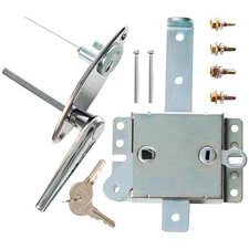 Garage Door Lock Kit, L-Handle Lock with Inside Slide Lock Latch Mechanism, H...