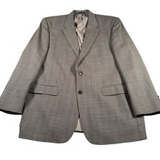 Lauren Ralph Lauren Blazer Mens 46L Brown Houndstooth Pure Wool Sport Coat