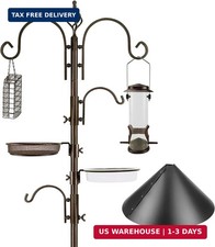 Bird Feeding Station Kit with Squirrel Baffle and Suet Cage Wild Bird Feeder Kit