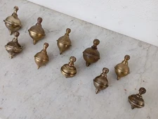 Collection Lot 10 Vintage Brass Plumb Bob Mason Tools Vertical Level Good Patina