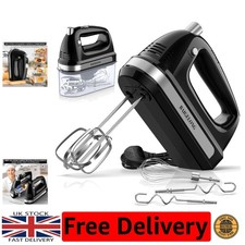 Leichter 300W elektrischer Handmixer - 5 Geschwindigkeiten & spülmaschinenfeste Aufsätze