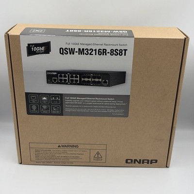 QNAP QSW-M3216R-8S8T-US 16-Port 10GbE Managed Network Ethernet Switch NEW - 829C