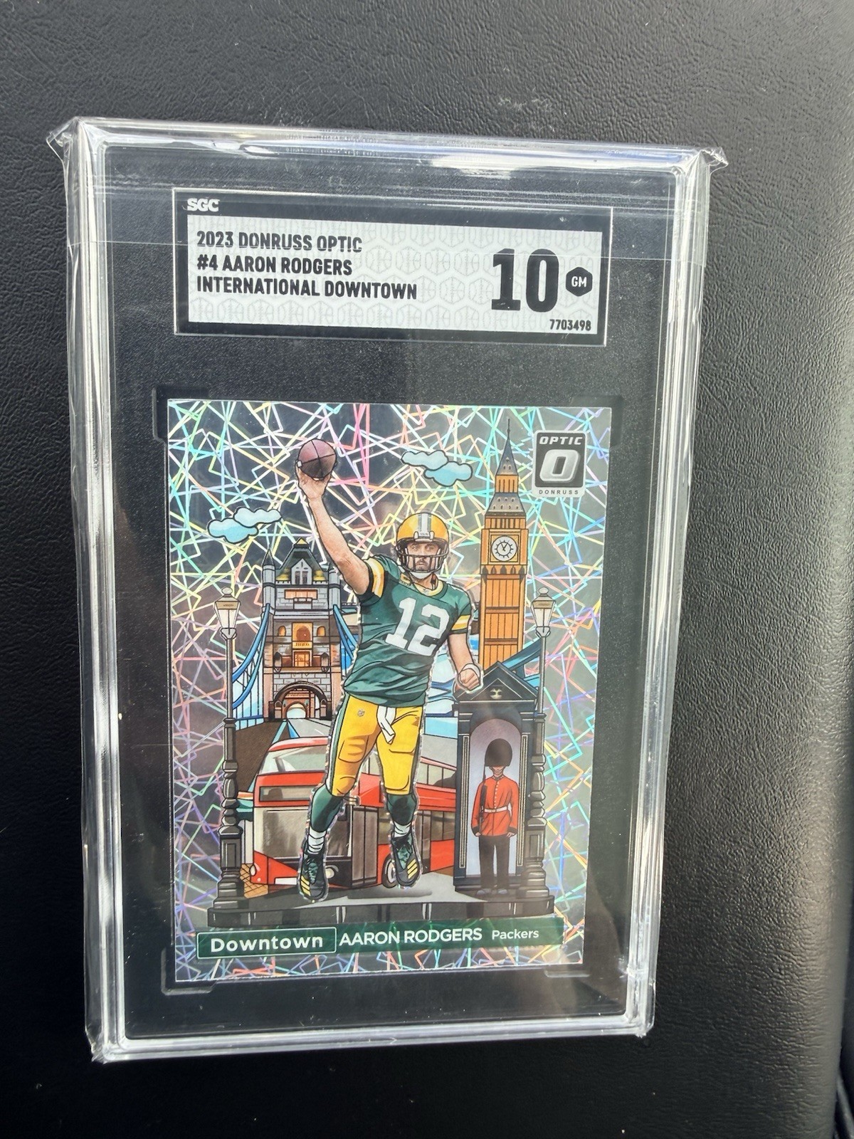 2023 Panini Donruss Optic International Downtown Aaron Rodgers #4 SGC 10 GEM