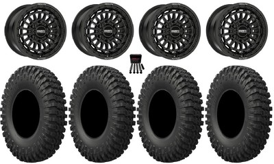 Metal FX Delta 6R Beadlock 15'' Wheels Bk 37'' MotoCrusher Tires Can-Am Maverick R