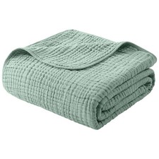 Muslin Blanket 100 Organic Cotton Large Twin Size 60" X 80" for Bed Couch Summe