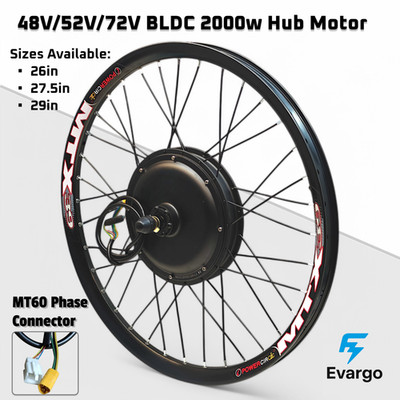 2000W Motorrad Hinterrad BLDC Nabenmotor MTX 48V/52V-72V