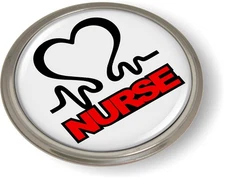 BestLicensePlateFrames Nurse 3D Domed CAR Emblem Badge Sticker Round