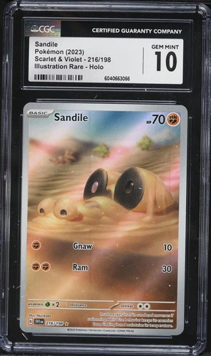 Pokemon Sandile 216/198 Illustration Rare Scarlet & Violet - CGC 10 Gem Mint