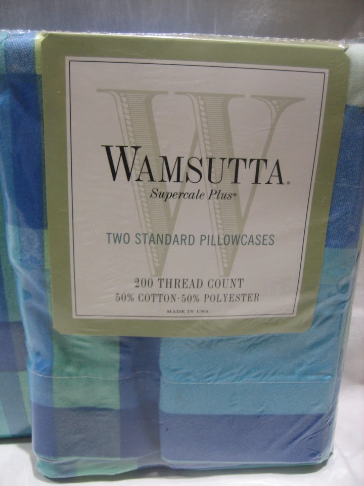 WAMSUTTA TYLER PLAID QUEEN FITTED SHEET TWO STANDARD PILLOWS - Image 2 of 4