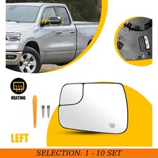 1-10x Side Wing Tow Mirror Glass Heated Clear Left Fit Dodge Ram 1500 2019-2025